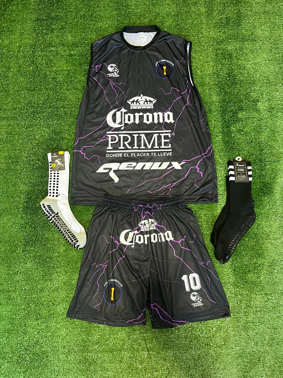 Conjunto musculosa rayos violetas